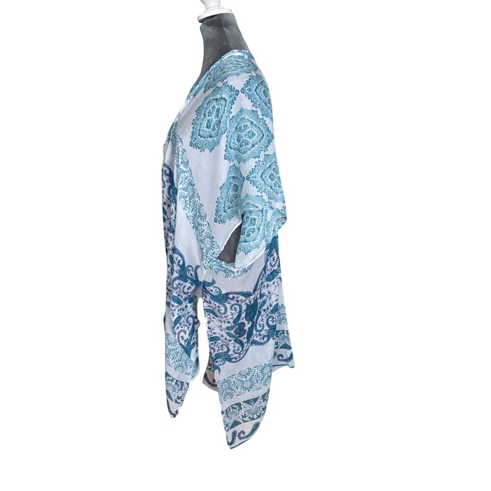 Bohemian Blue & White Kimono Cardigan NWT - Picture 5 of 7